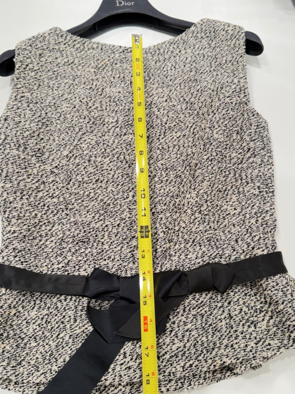 Dior Black and Cream Textured Knit Top with Label - Picture 11 of 12